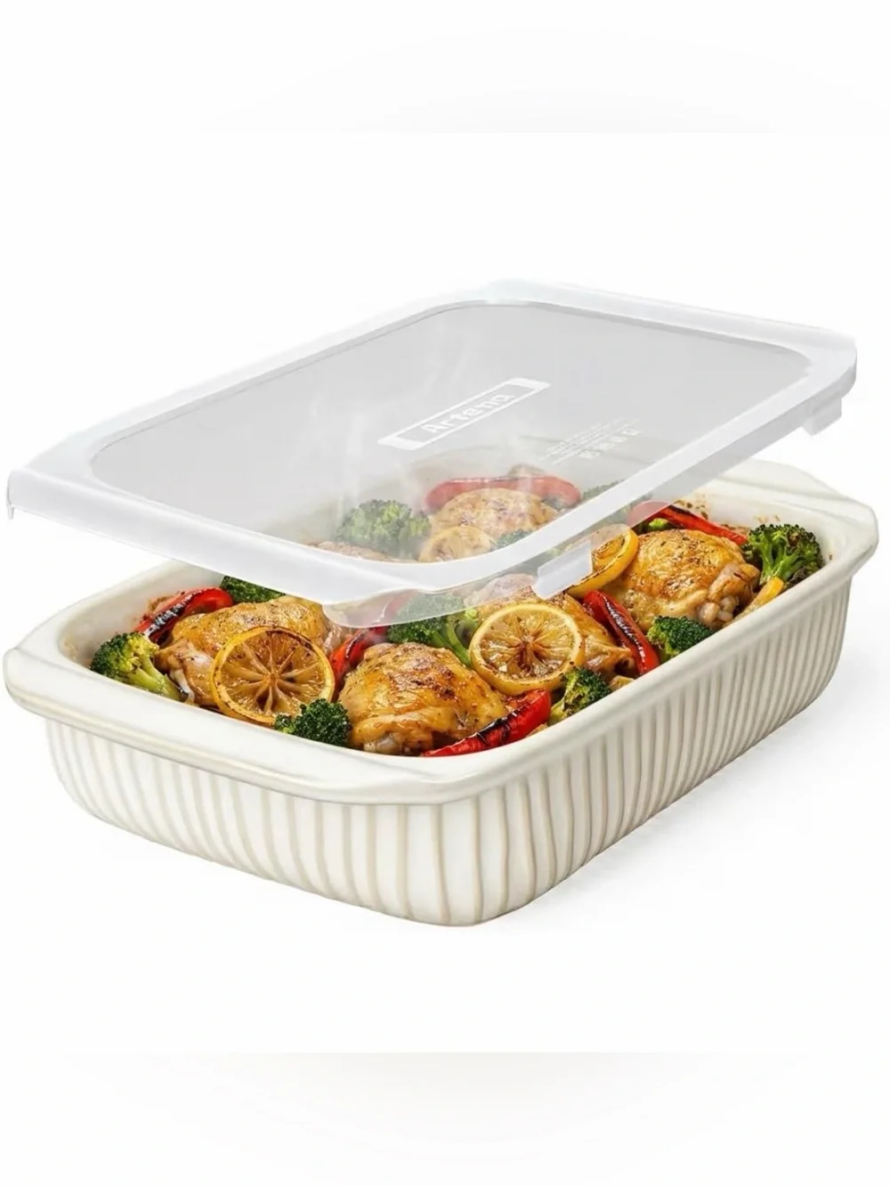 Artema Baking Dish 5.1 Quarts, Casserole Dish with Lid